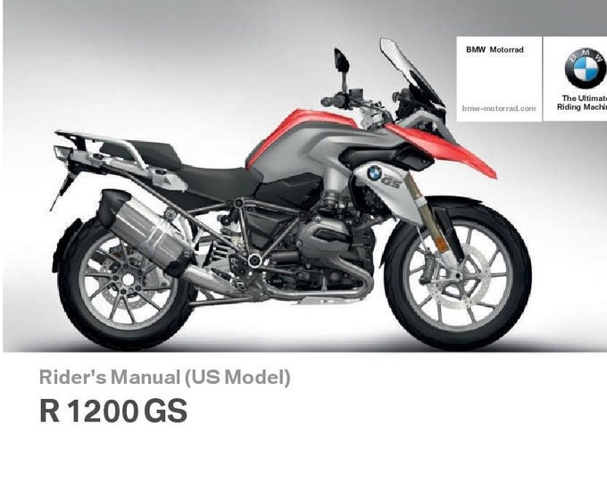 BMW R 1200 GS Usa Model 2016 Riders Manual - Owners Manual - English