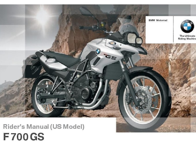 BMW F 700 GS Usa Model 2012 Riders Manual - Owners Manual - English