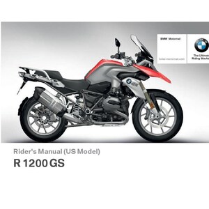 BMW R 1200 GS Usa Model 2016 Riders Manual - Owners Manual - English