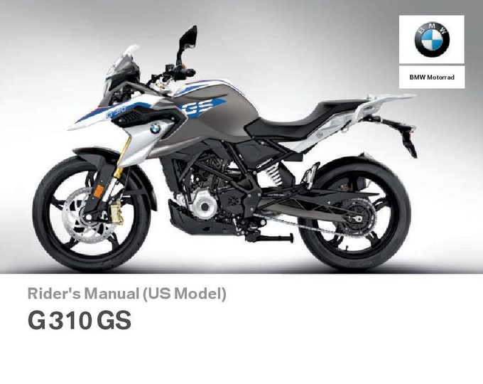 BMW G 310 GS Usa Model 2018 Riders Manual - Owners Manual - English