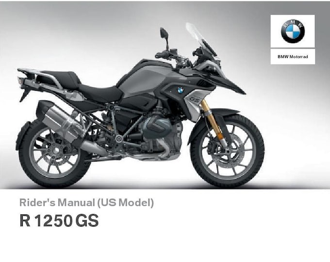 BMW R 1250 GS Usa Model 2019 Riders Manual - Owners Manual - English