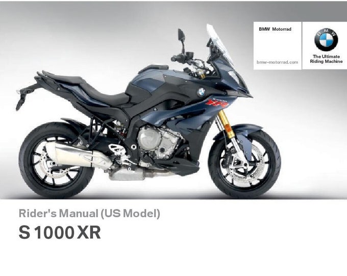 BMW S 1000 XR Usa Model 2017 Riders Manual - Owners Manual - English