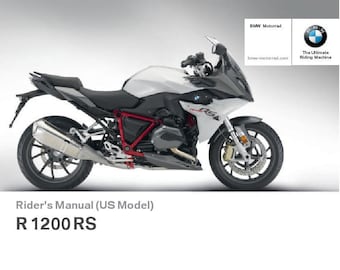BMW R 1200 RS Usa Model 2016 Riders Manual - Owners Manual - English