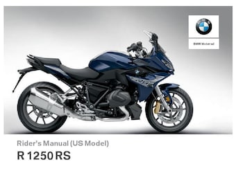 BMW R 1250 RS Usa Model 2019 Riders Manual - Owners Manual - English