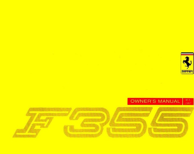 Ferrari F355 Berlinetta - Gts - Spider - Owners Manual - Instructions - MULTI-LING