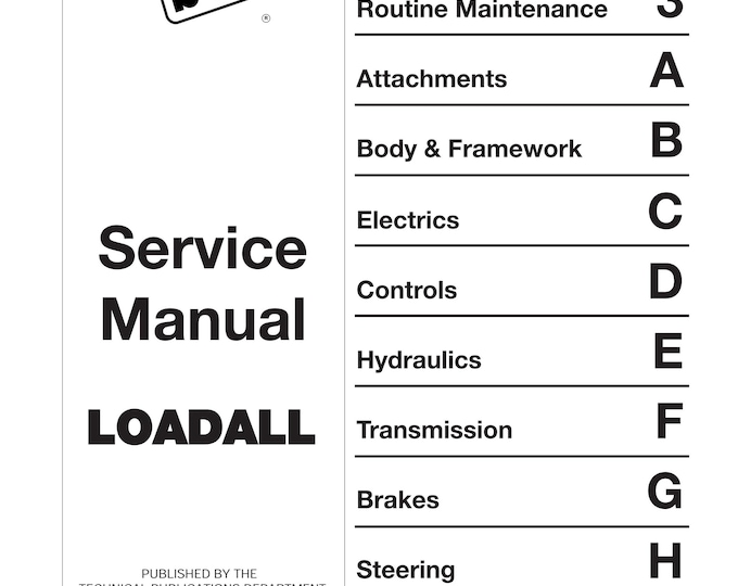 JCB Loadall 9803-3610U - Workshop Manual - Service Manual - Parts Manual - Owners Manual (PDF Download)