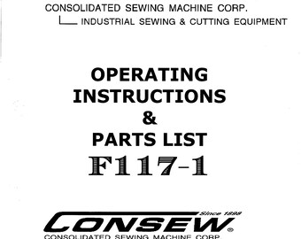 CONSEW F117-1 Sewing Machine Instruction Manual - English