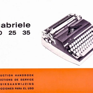 Adler Gabriele 10 25 35  Typewriter Instruction Manual - User Manual - Complete User Guide