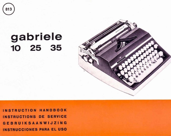 Adler Gabriele 10 25 35  Typewriter Instruction Manual - User Manual - Complete User Guide