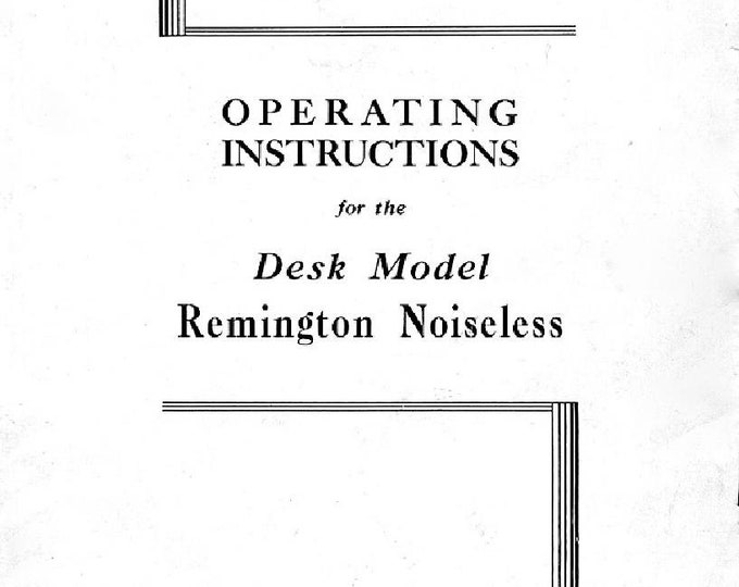 Remington Noiseless 7 Typewriter Instruction Manual - User Manual - Complete User Guide