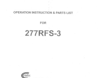 CONSEW 277RFS-3 Sewing Machine Instruction Manual - English