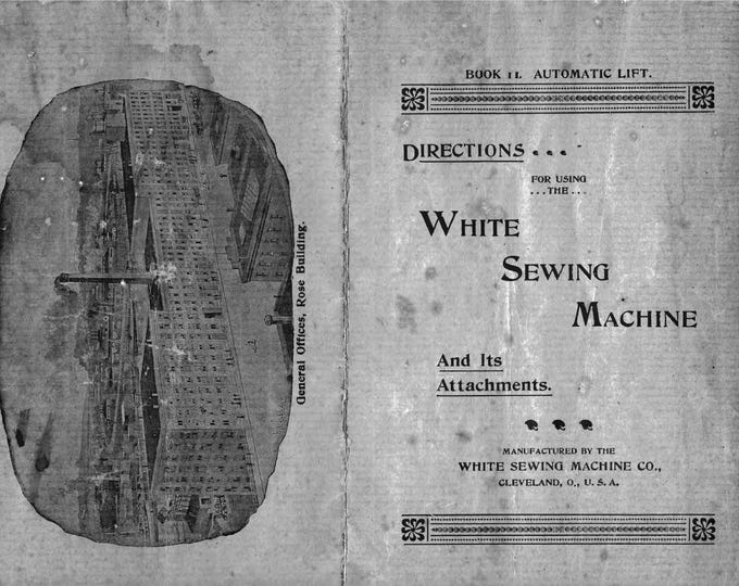 White Vibrating Shuttle -Sewing Machine -Service Manual - Instruction Manual -  Wiring Diagram - Schematic - Operation Manual - Parts List