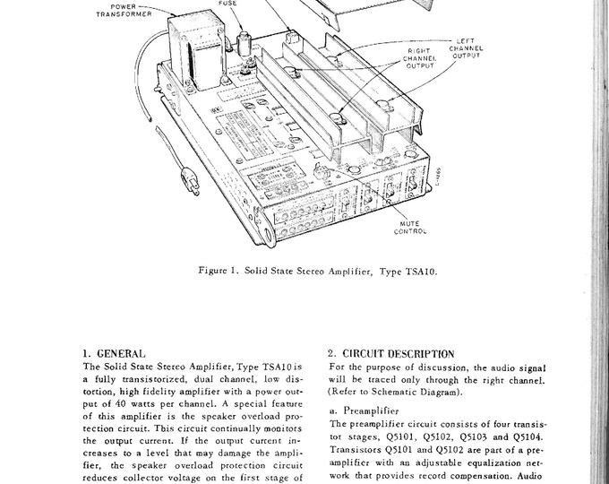 Seeburg TSA10 - Operating Instructions- Service Manual - Instruction Manual -  Wiring Diagram - Schematic - Operation Manual