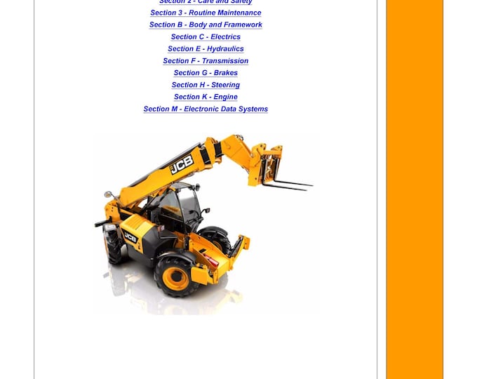 JCB Side Engine Loadalls - Service Manual - Parts Manual - Owners Manual (PDF Download)