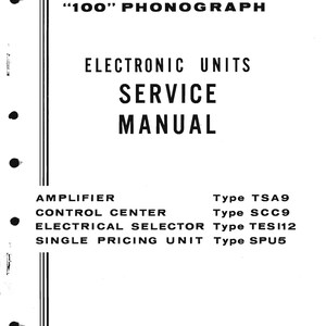 Seeburg TSA9-SCC-TESI12-SPU5 Manual: Bruksanvisning, Service, Kopplingsschema