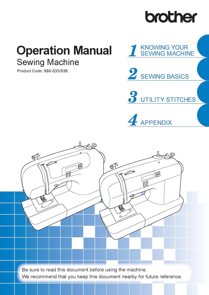Brother CS6000I Sewing Machine Instruction Manual User Manual Complete