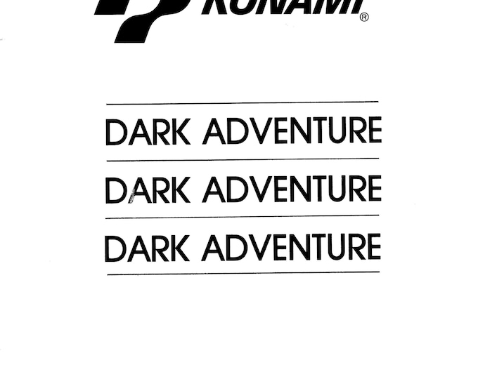 KONAMI - DARK ADVENTURE - Service Manual - Parts Manual - Owner manual -  Pdf Download
