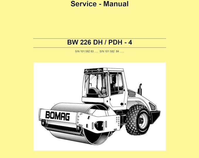 Bomag Single Drum Roller BW 226 DH-4 Service Manual 00891195 04.2007 - English  (Pdf Download)