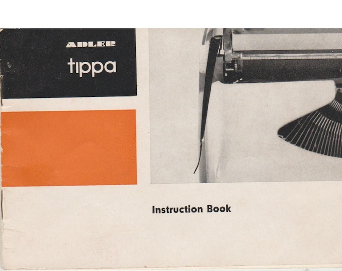 Adler-Tippa Typewriter Instruction Manual - User Manual - Complete User Guide