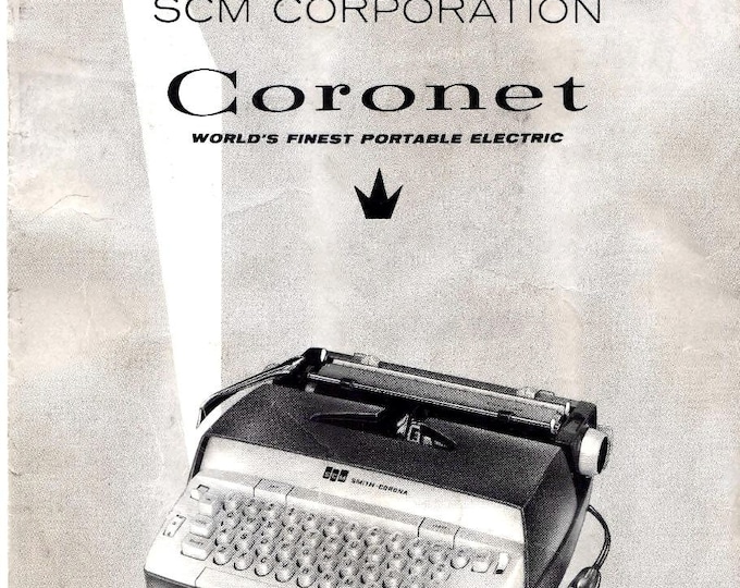 SCM Coronet Typewriter Instruction Manual - User Manual - Complete User Guide