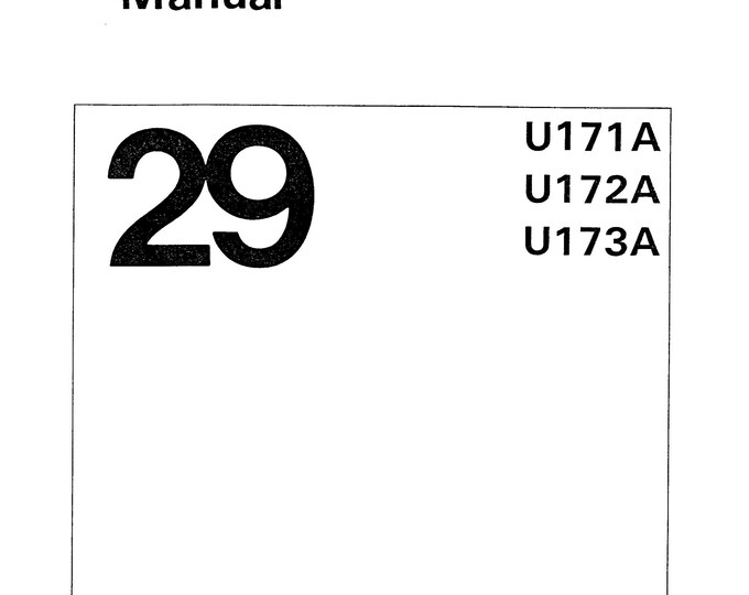 Singer-29U171A-29U172A-29U173A-Service-Manual- Repair Manual - English