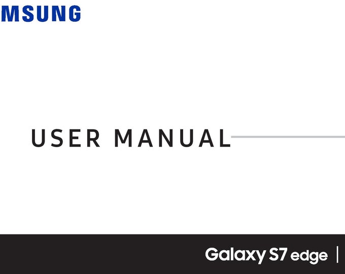 Samsung Galaxy S7 - S7 Edge - G930U - G935U Owners Manual - User Manual - Instruction Manual - English