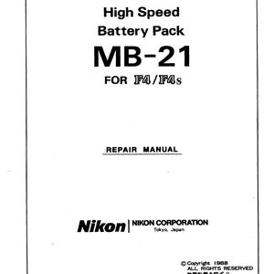 Nikon MB-21 - Manual de servicio - Manual de taller - Descarga en PDF