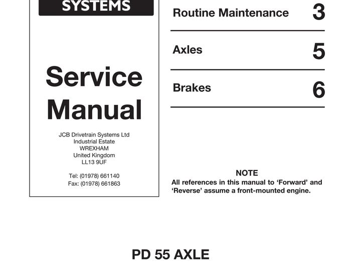 JCB 9803-9260 - Workshop Manual - Service Manual - Parts Manual - Owners Manual (PDF Download)