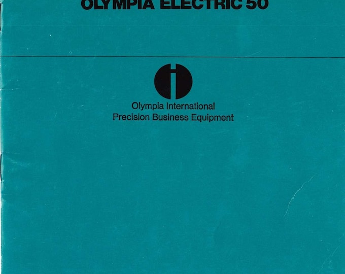 Olympia Electric 50 Typwriter Instruction Manual - User Manual - Complete User Guide