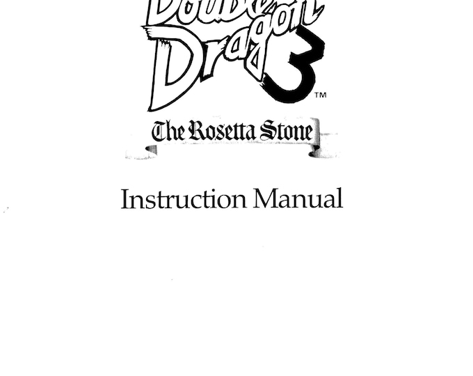 TECHNOS - DOUBLE DRAGON 3 - Rosetta Stone - Service Manual - Parts Manual - Owner manual -  Pdf Download