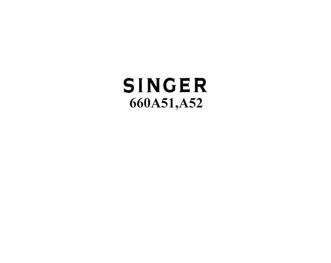 Singer-660A51-660A52-Service-Manual Repair Manual - English