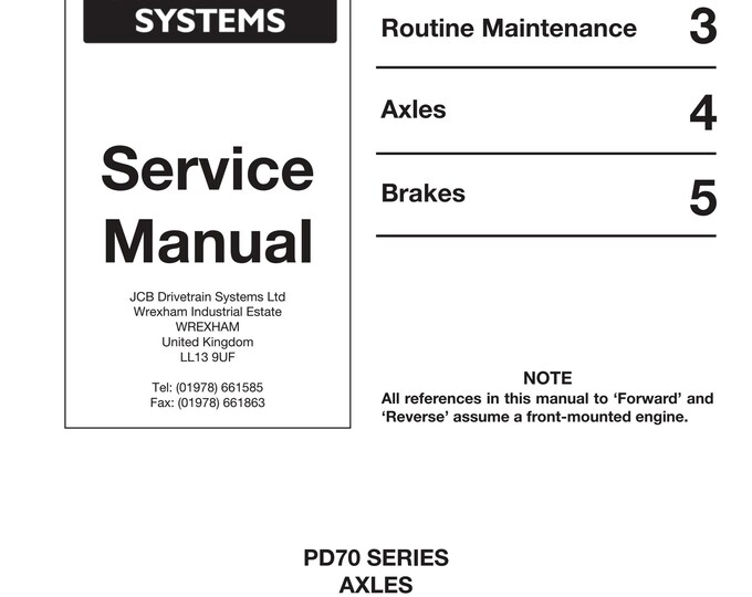 JCB 9803-9100 - Workshop Manual - Service Manual - Parts Manual - Owners Manual (PDF Download)