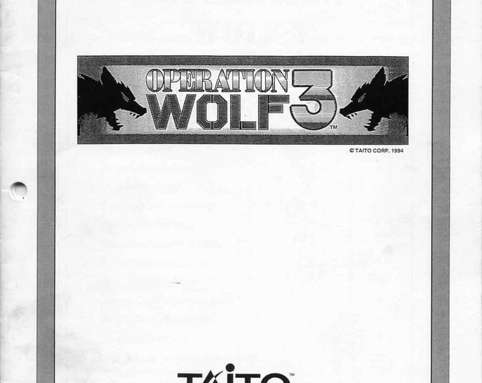TAITO AMERICA CORPORATION - Operation Wolf 3 - Service Manual - Parts Manual - Owner manual -  Pdf Download