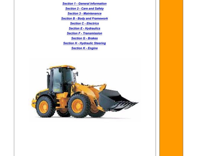 JCB 407B ZX, 408B Zx, 409B z, 410B Zx, 411B Zx 9803-4210 - Workshop Manual - Service Manual - Parts Manual - Owners Manual (PDF Download)