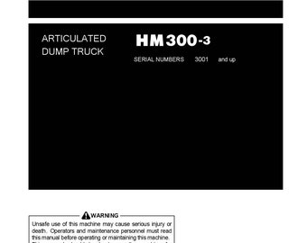 コマツ HM300-3 アーティキュレートダンプトラック操作およびメンテナンスマニュアル - 英語