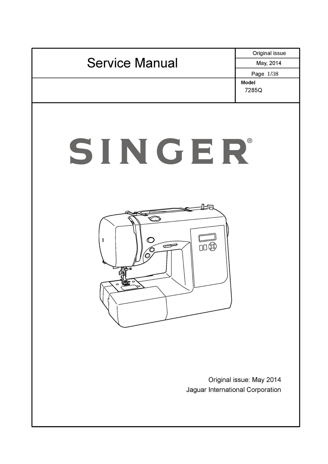 Singer-7285q-service-manual Repair Manual - English - Etsy