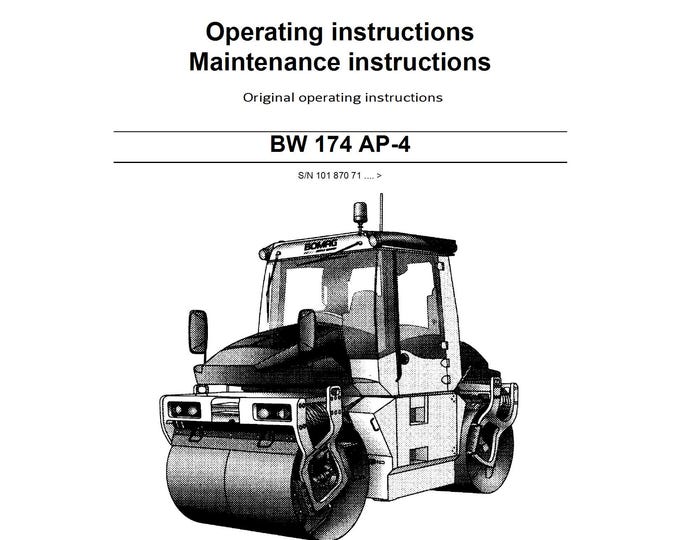 Bomag BW 174 AP-4 Operating & Maintenance Instructions 05.2010 00806401 - English (Pdf Download)