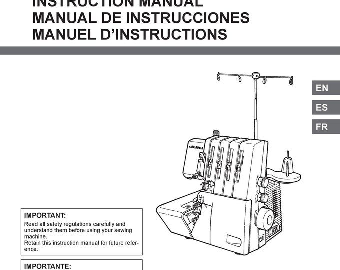 Juki MO1200QVP Sewing Machine Instruction Manual - User Manual - Complete User Guide