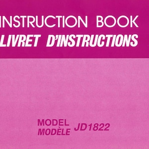 Janome JD1822 Sewing Machine Instruction Manual - User Manual - Complete User Guide