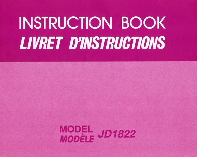 Janome JD1822 Sewing Machine Instruction Manual - User Manual - Complete User Guide