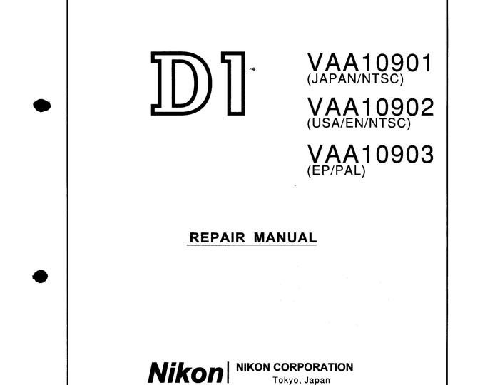 Nikon D1H - Service Manual - Repair Manual - Workshop Manual -  PDF Download