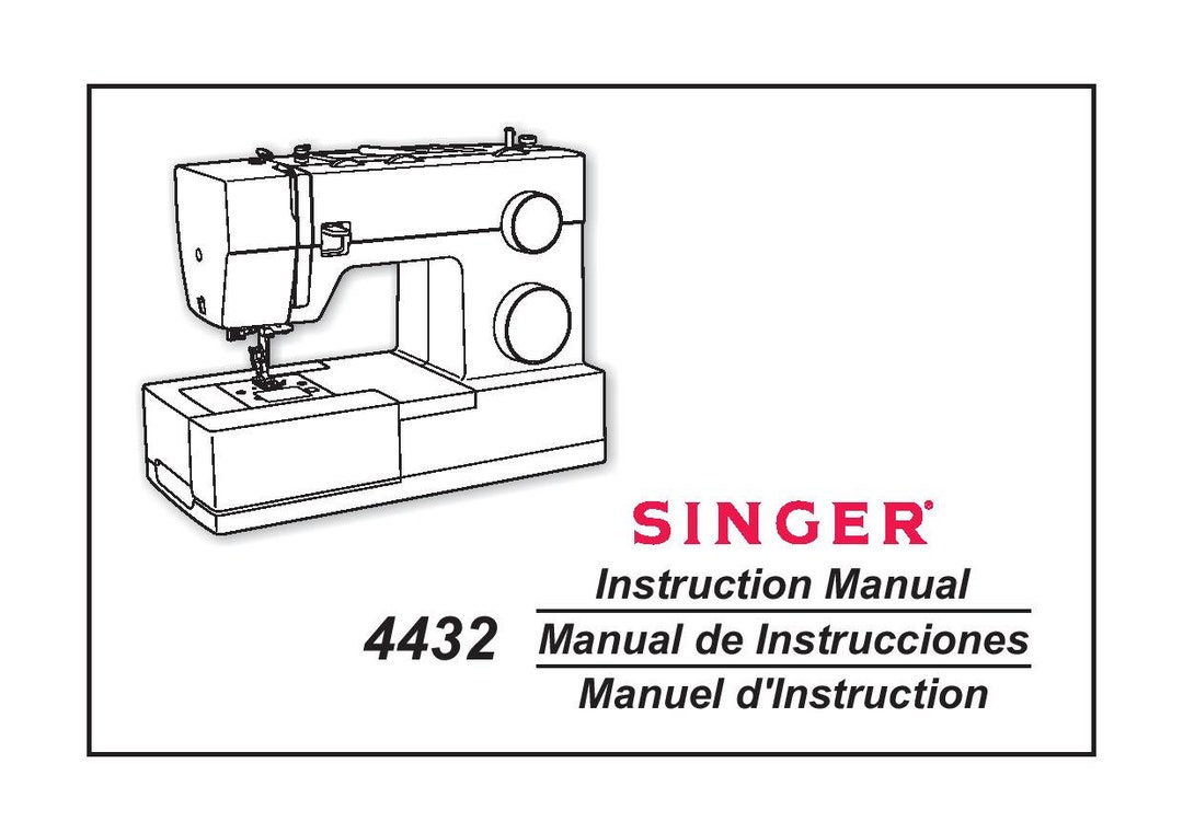 Singer 4432 Sewing Machine Instruction Manual User Manual Complete User