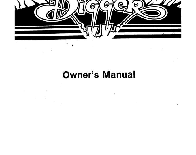 SEGA GREMLIN - DIGGER - Service Manual - Parts Manual - Owner manual -  Pdf Download