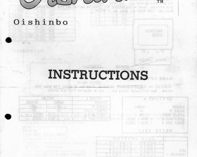 DATA EAST - OISHINBO - Operation manual - Service Manual - Parts Manual - Owner manual -  Pdf Download