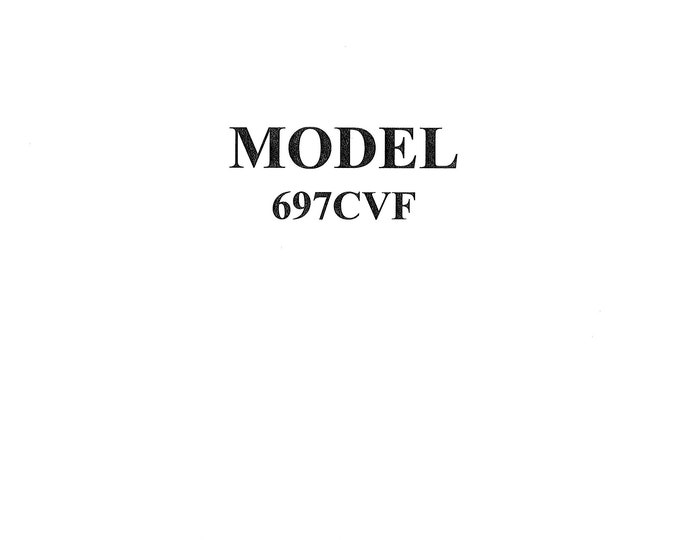 CONSEW 697CVF Sewing Machine Instruction Manual - User Manual - Complete User Guide - English