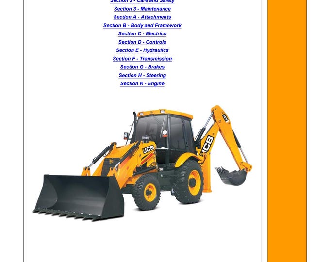 JCB 3DX Backhoe Loader - Workshop Manual - Service Manual - Parts Manual - Owners manual -  Pdf Download