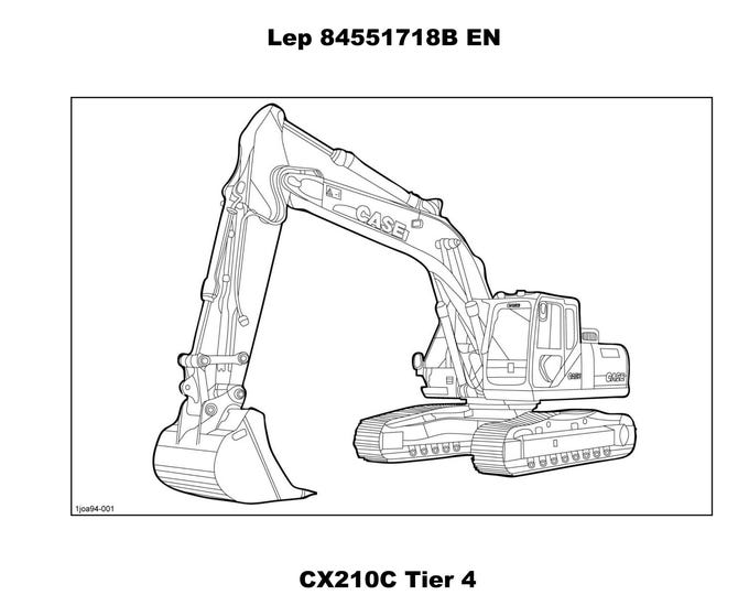 Case CX210C Tier 4 Crawler Excavator - Service Manual (Pdf Download)