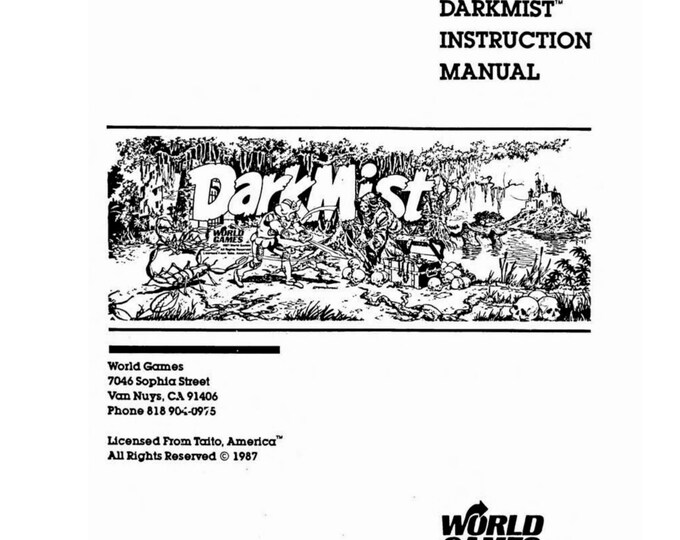 WORLD GAMES - DARKMIST - Service Manual - Parts Manual - Owner manual -  Pdf Download