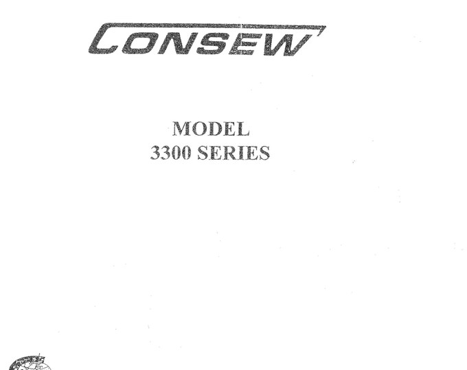 CONSEW 3300 Series Sewing Machine Instruction Manual - User Manual - Complete User Guide - English