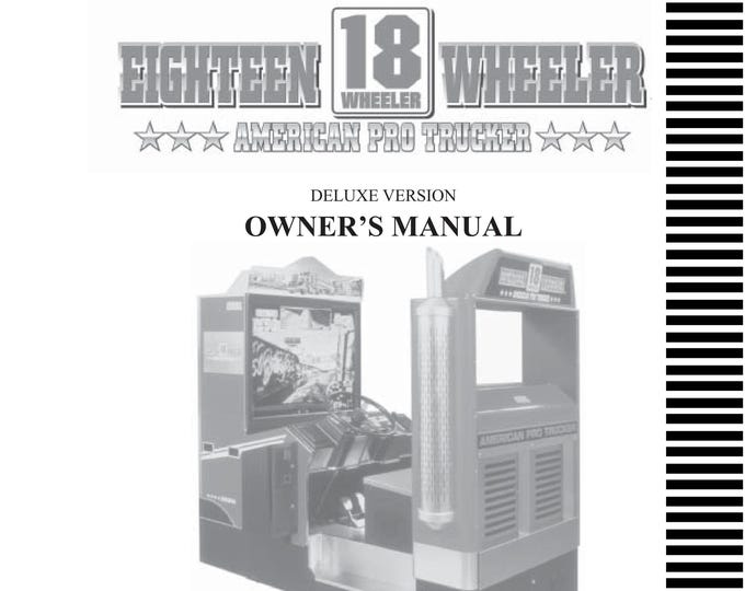 SEGA - EIGHTEEN WHEELER Deluxe - Service Manual - Parts Manual - Owner manual -  Pdf Download